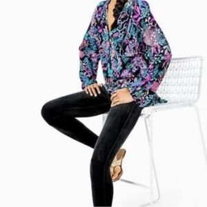 Lilly Pulitzer Black Velvet Leggings